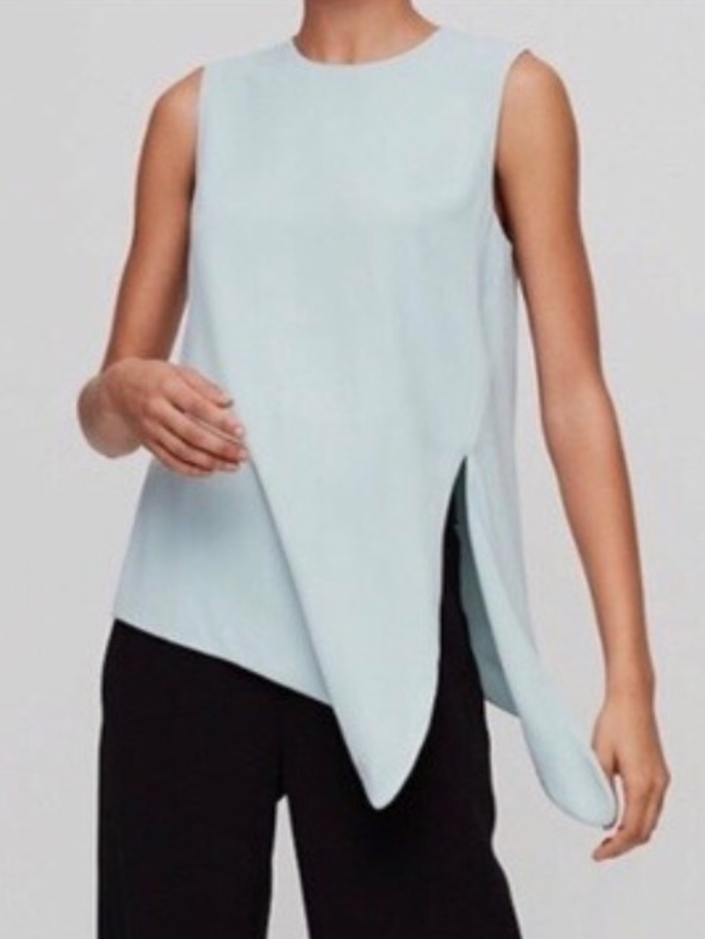 Aritzia Babaton Asymmetrical Sleeveless (Side Tie) Tank - Hopkins Blue